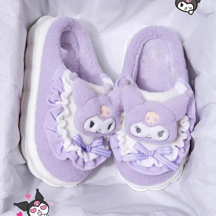 Hello Kitty and Melody Soft Plush Cozy Slippers