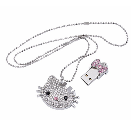 Hello Kitty Necklace USB Drive 128M to 128G