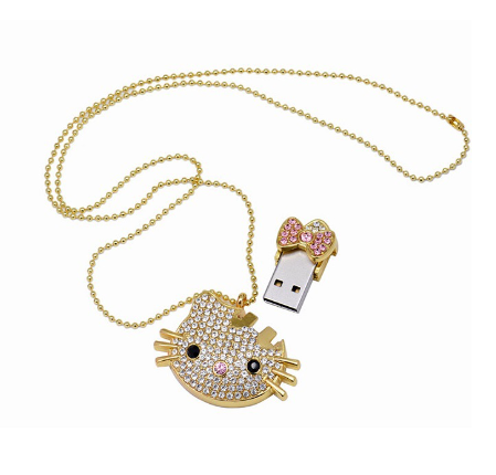Hello Kitty Necklace USB Drive 128M to 128G