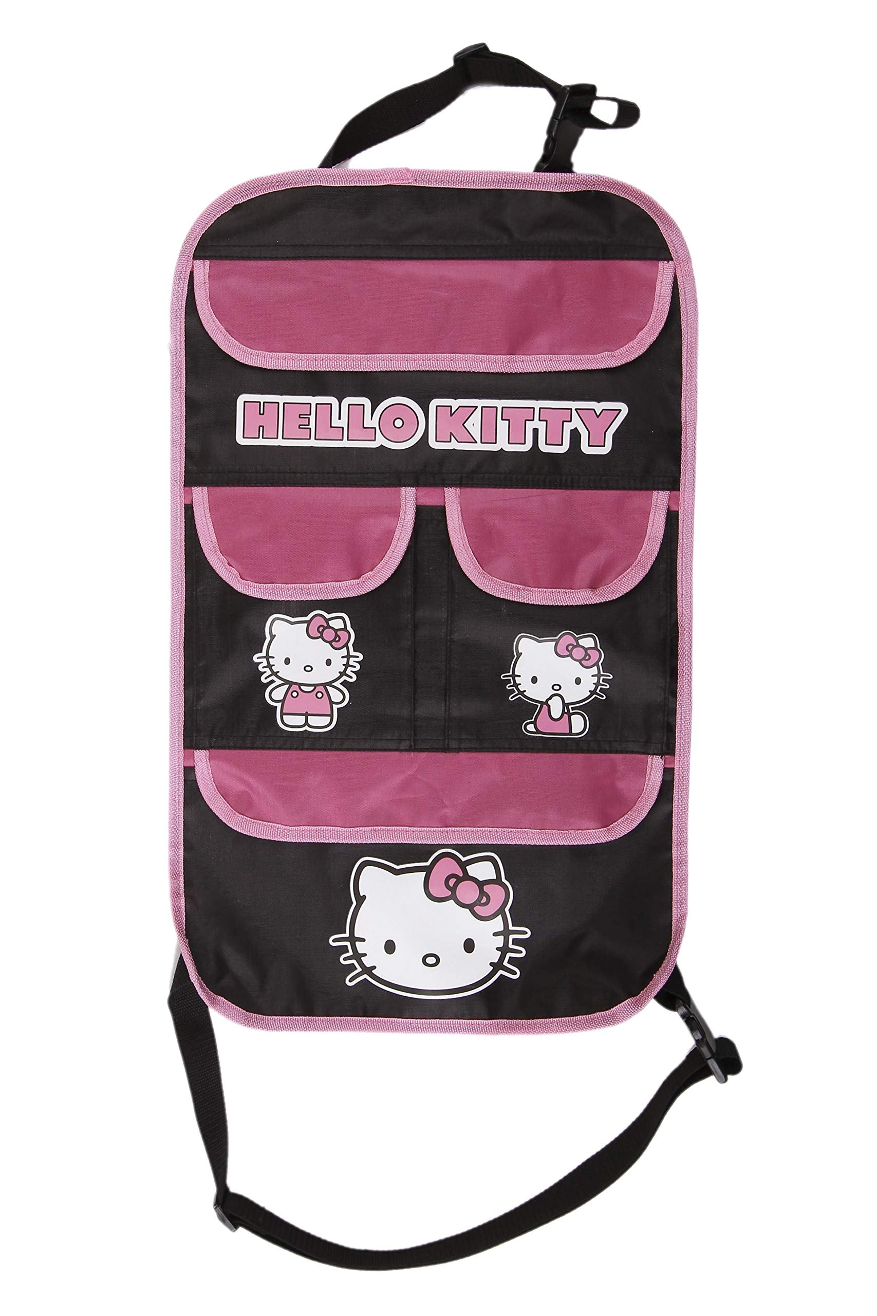HELLO KITTY KIT3022 Storage Organiser with Pockets for Car Seat Back Black